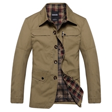 2013秋冬男士夹克中长款纯棉夹克纯色简约休闲男外套厂家批发