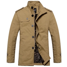 厂家批发男士棉衣中长款纯棉水洗男士外套保暖棉服男品牌风衣