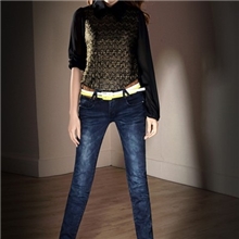 Q2371款2013年秋季新款Q之一族女装小牛仔脚长裤铅笔裤修身款显瘦