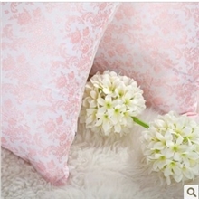 床上必备珠光浆印花超柔磨毛枕头粉色枕芯保健枕