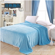 厂家直销珊瑚绒纯色毛毯素色法莱绒毛毯礼品批发团购