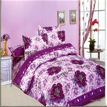 批发供应床上用品桃皮绒泡泡棉印花四件套（花海情意）