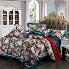 心永恒家纺韩式棉麻提花床盖四件套全棉田园特价套件雾里看花