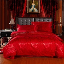 水星家纺婚庆床品纯棉贡缎提花四件套新品四件套四件套批发