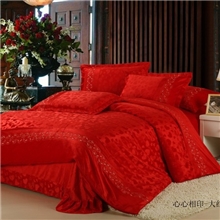 水星家纺婚庆4件套天鹅绒加厚套床上用品四件套婚庆床品批发
