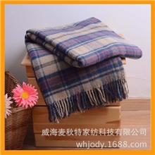 羊毛毯纯羊毛厂家批发毛毯绒毯毯子外贸库存混纺旅行羊毛毯