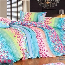 厂家自销活性印花天鹅绒四件套货号741床单被套枕套批发团购