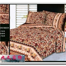 厂家自销活性印花天鹅绒四件套暖暖爱床单被套枕套批发团购