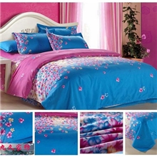 厂家自销活性印花天鹅绒四件套爱心相印床单被套枕套批发团购