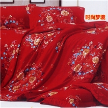 暖冬爆款喜气婚庆风床品厂家批发【天鹅绒还原印染被罩】批发
