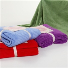 【诚信厂家推荐】毛毯促销毛绒绒毯，提花抽条珊瑚绒毯