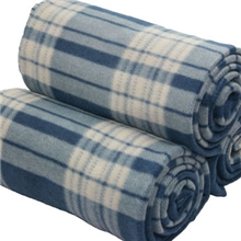 格子印花双面绒毯