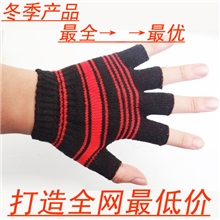 冬季地摊热卖魔术半指针织手套成年保暖冬季必备冬季地摊热卖