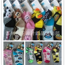 袜子批发2013新款外贸正品韩国立体卡通头型文艺公仔少女袜子
