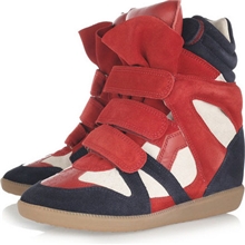 厂家批发IsabelMarant刘嘉玲款欧美内增高真皮休闲高帮运动女鞋