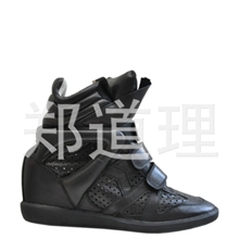 欧美isabelmarant刘嘉玲款黑色镂空真皮内增高休闲运动鞋