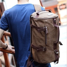 2013韩版时尚潮流男士帆布双肩背包大容量旅行旅游运动单肩登山包