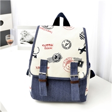 厂供批发现货秋季新款时尚韩版学院风帆布双肩包学生包旅游包