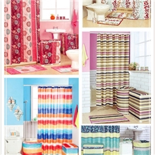 印花地垫搭配浴帘