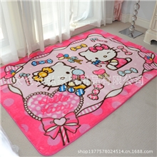 厂家批发hellokitty卡通地毯儿童地垫手工剪花130*190CM