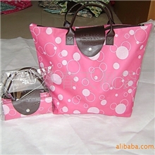 供应600D牛津布彩盒包装印花折叠时尚女包，高档购物包，购物袋