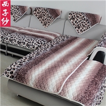 西子纱高档豹纹绗缝沙发垫布艺坐垫超柔毛绒防滑沙发巾厂家批发