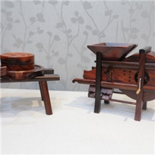 东阳木雕红木工艺品风车石磨农具模型套装家居开业招财摆件礼品