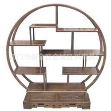 红木古典中式实木家具非洲鸡翅大圆博古架太阳博古架古董架