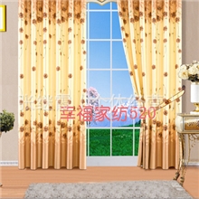 2012新款窗帘布条子印花遮光布家纺布艺柯桥厂家7502咖