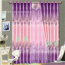 窗帘布批发布艺窗帘爆款遮光布窗帘布艺发财树5202紫色