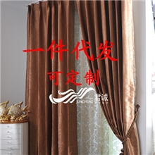 遮光窗帘布批发工程酒店窗帘柯桥厂家直销绒面压花16.5元/米