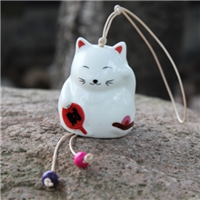 日式创意工艺品汽车挂件招财猫陶瓷风铃实体爆款地摊热卖