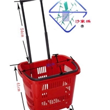 供应l2轮拉杆篮，塑料篮车，塑料拉杆篮，提篮车，厂家直销