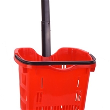 【让利促销月】PW611拉杆购物篮，手提购物篮，塑提篮