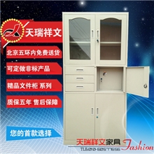 032偏三斗内保文件柜加厚钢制铁皮资料柜专业钢制家具厂家