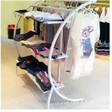 展示衣架批发服装店展示架陈列架服装道具月亮型服装中岛货架