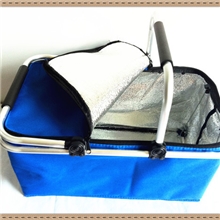 厂家直销折叠购物篮，家用篮子，单色购物篮保温野餐篮冰包大号