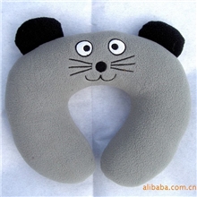 供应灰色小猫U型枕|小猫表情颈枕|手感超好
