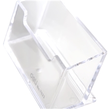 得力7623名片盒名片座全透明塑料收纳盒