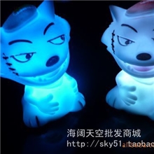 七彩灰太狼七彩灯创意礼品灯小夜灯七彩灯批发地摊货源批发