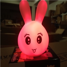 七彩小夜灯灯批发可爱卡通系列/七彩可爱表情兔小夜灯/七彩表情兔
