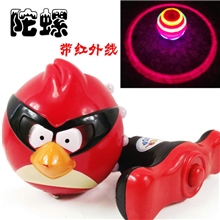仿愤怒的小鸟陀螺闪光音乐陀螺批发玩具