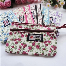 韩版双拉链小碎花休闲手机包小零钱包促销小礼物小额混批