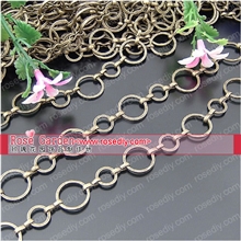 (21498)全铜手工链条DIY配件圆圈子母链(铜镀古青铜)