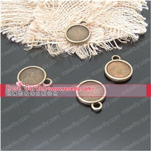 (20799)DIY饰品配件批发贴12MM合金双面底托复古配件合金底座