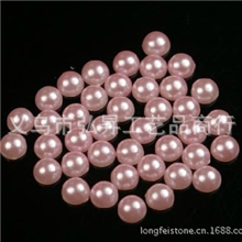 粉色多尺寸小包半面粉色珍珠手机diy半面平底珠手机美容贴钻散珠