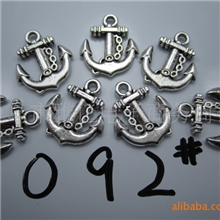 混批/订做/挂坠/吊坠船锚型【锌合金】藏银饰品配件#092