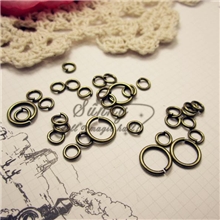 DIY饰品材料配件批发6mm古铜色环扣/丝带（0.75元100个）