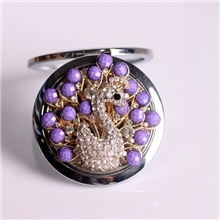 简约镜子孔雀开屏优质精品化妆镜双面折叠镜（20个每包）