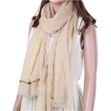 小清新百搭围巾纯色豹纹边丝巾围巾/披肩两用飘逸气质通勤